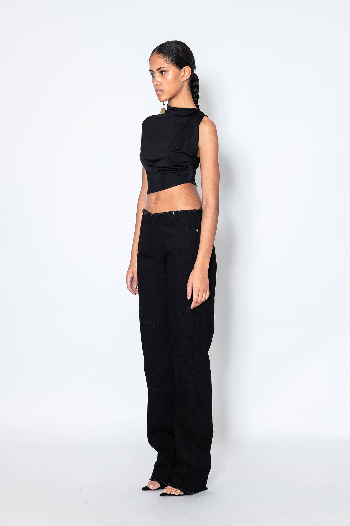 Black Raw Hem Jeans - Jade Cropper
