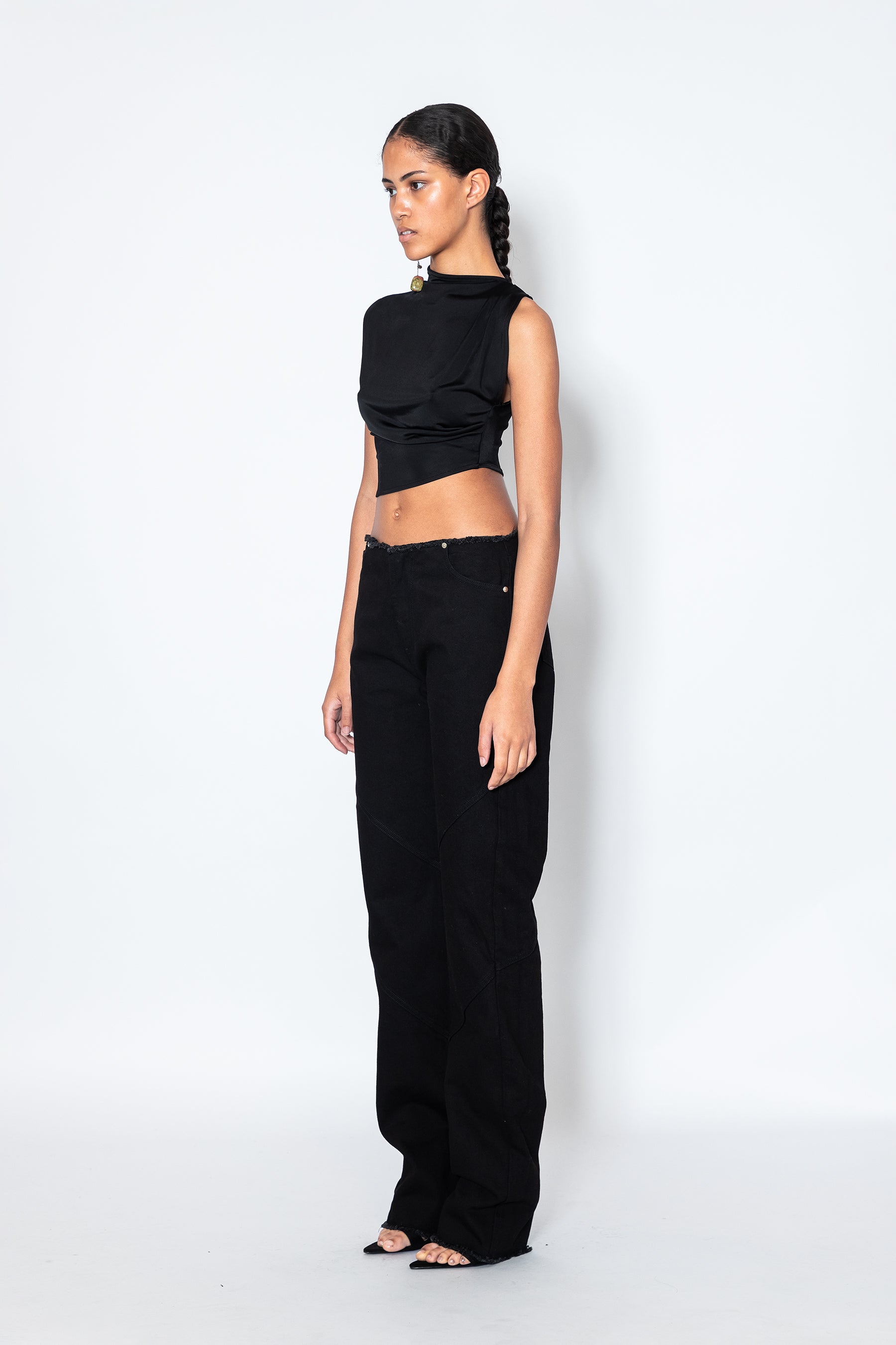 Black Raw Hem Jeans - Jade Cropper