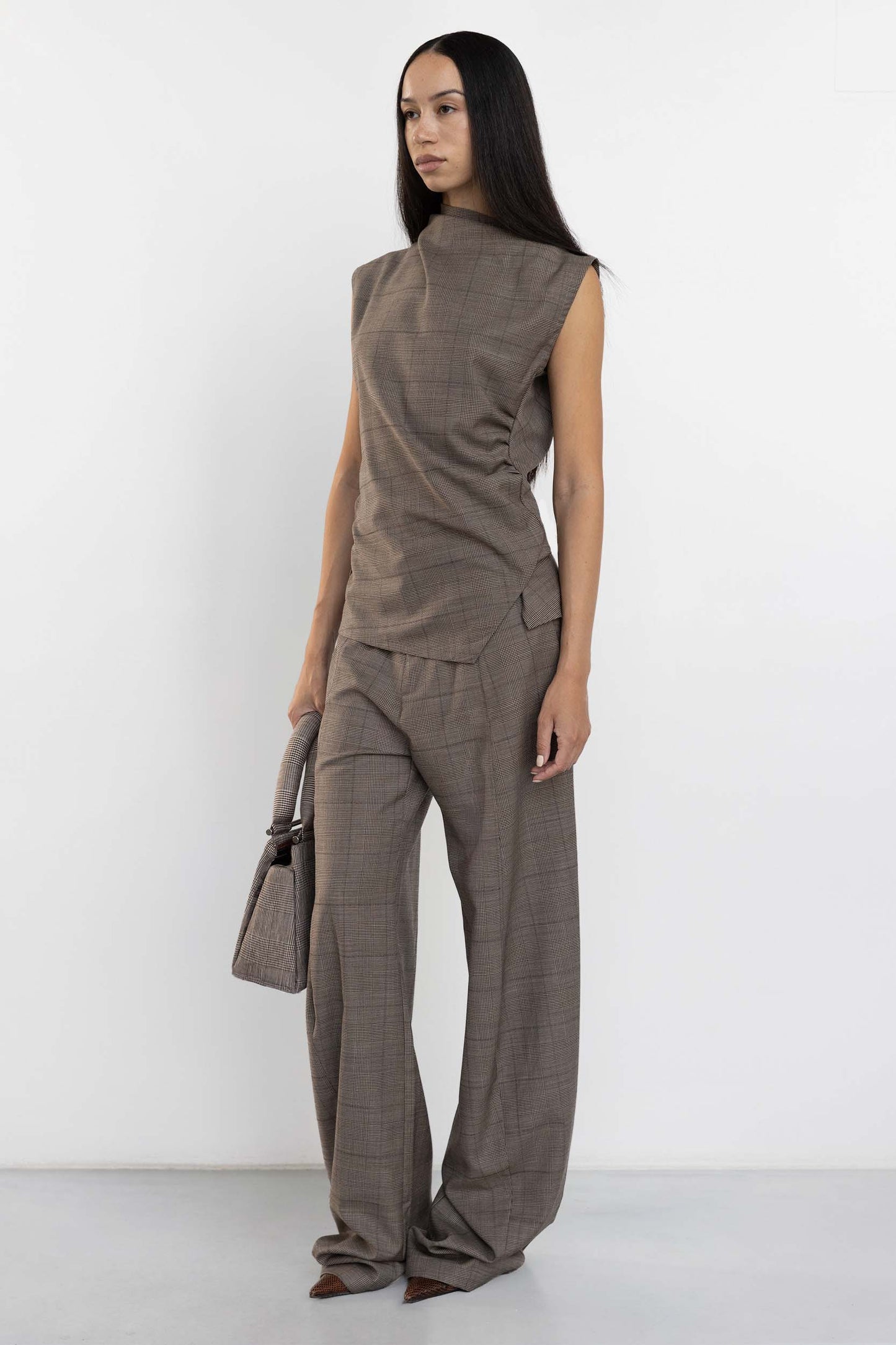 Asymmetric Suit Top with Open Back - Jade Cropper