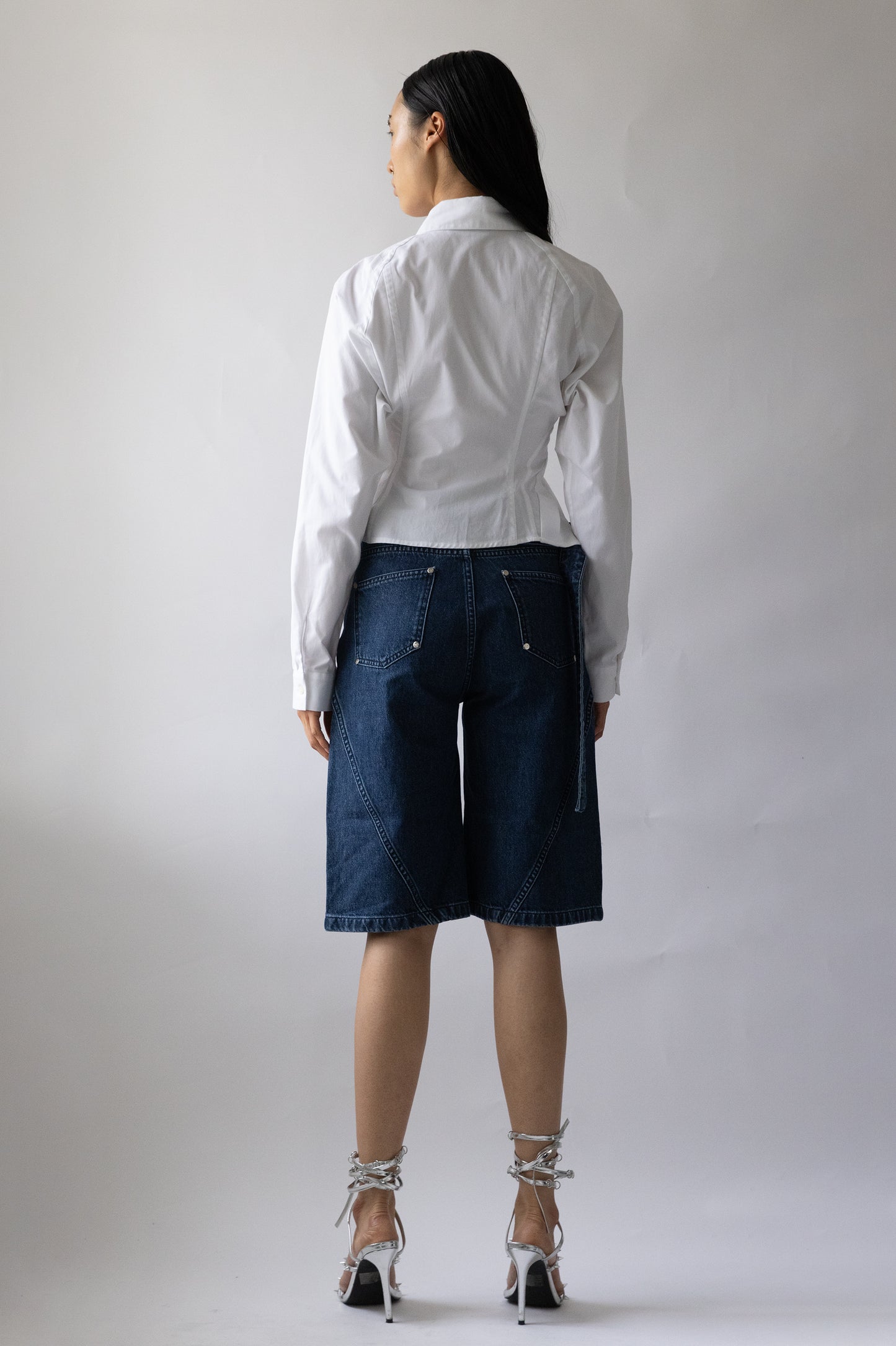 Wrap Belt Denim Shorts - Jade Cropper