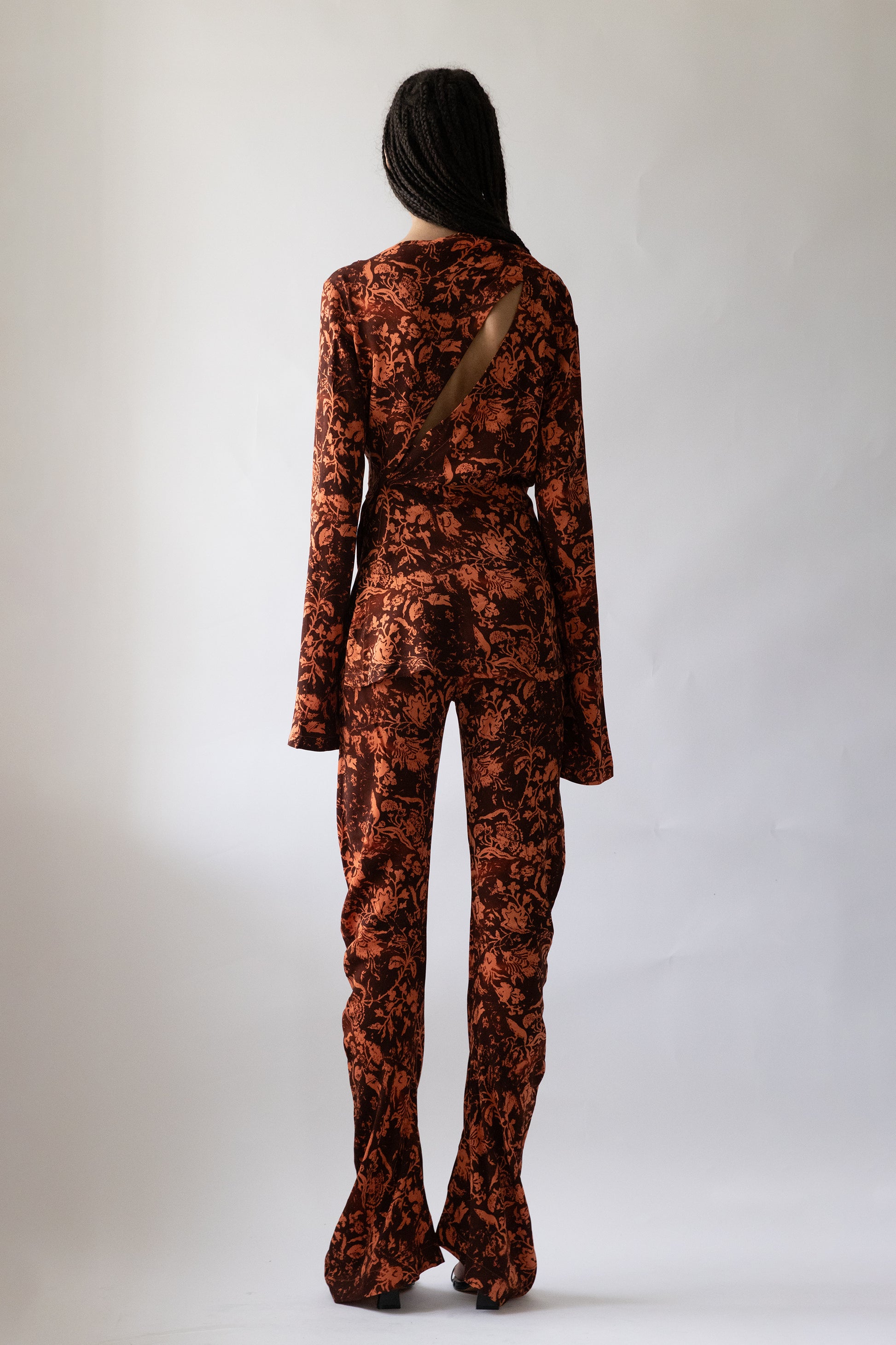 Printed Twisted Trousers - Jade Cropper