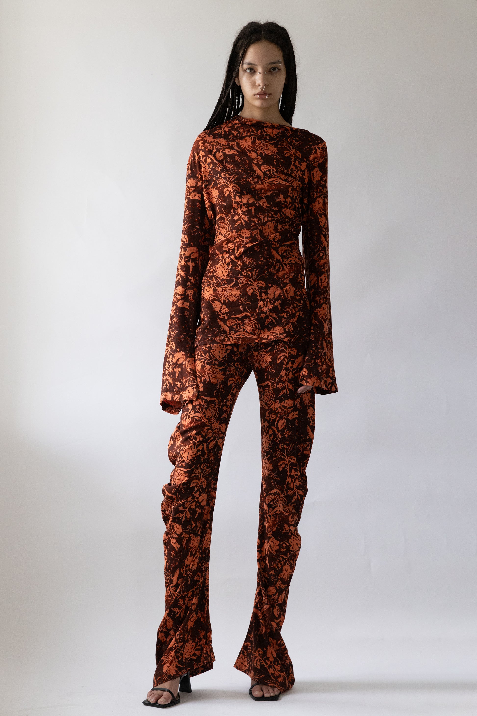 Printed Twisted Trousers - Jade Cropper