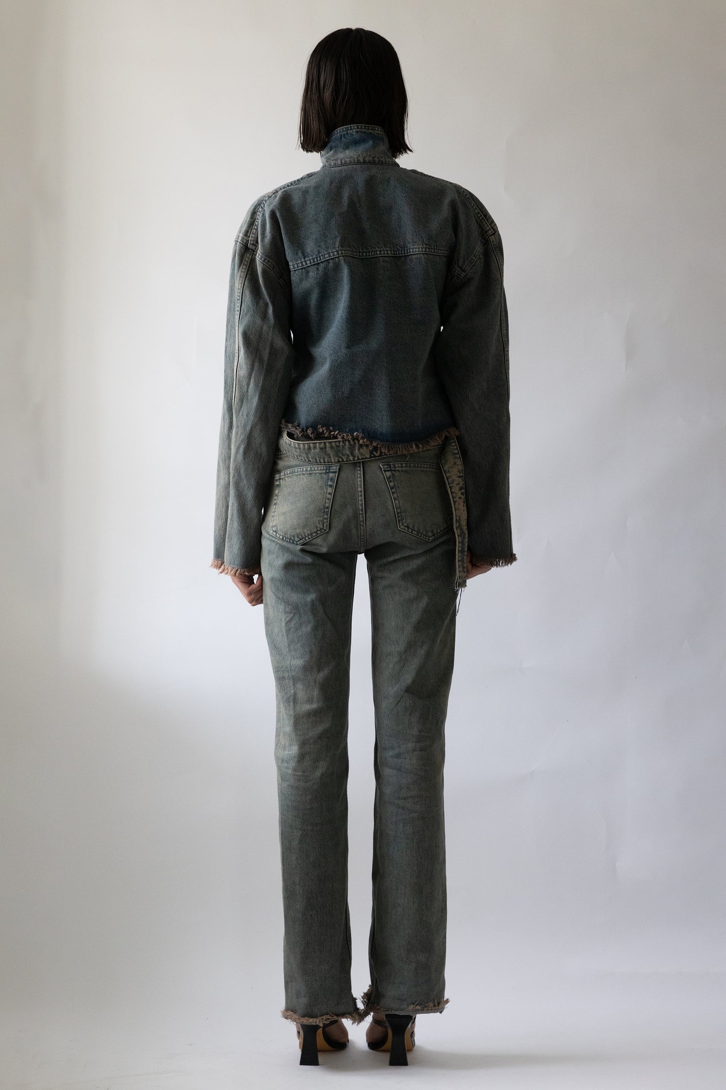 Oversized Belted Denim Jacket - Jade Cropper