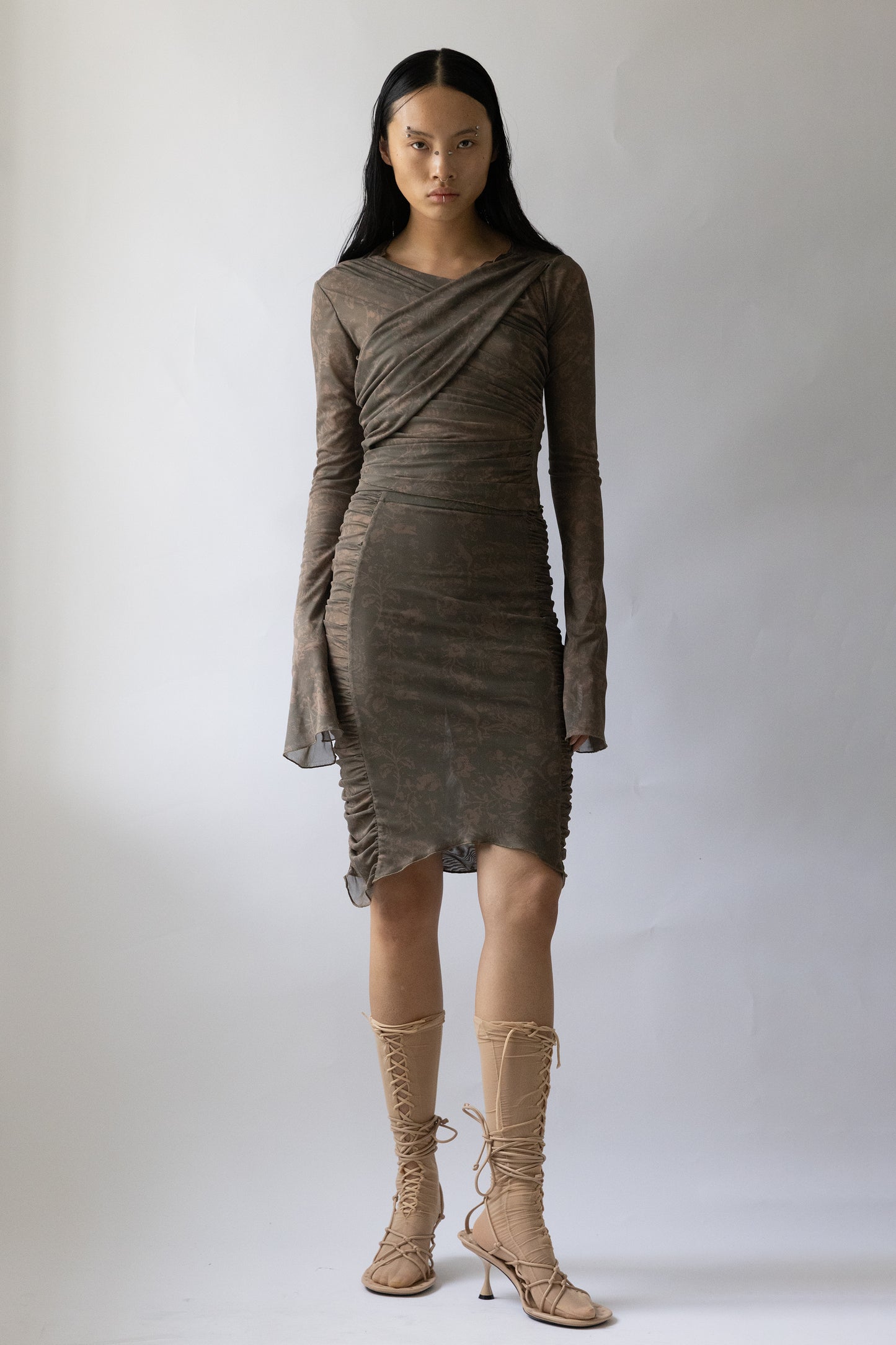 Ruched Midi Skirt - Jade Cropper