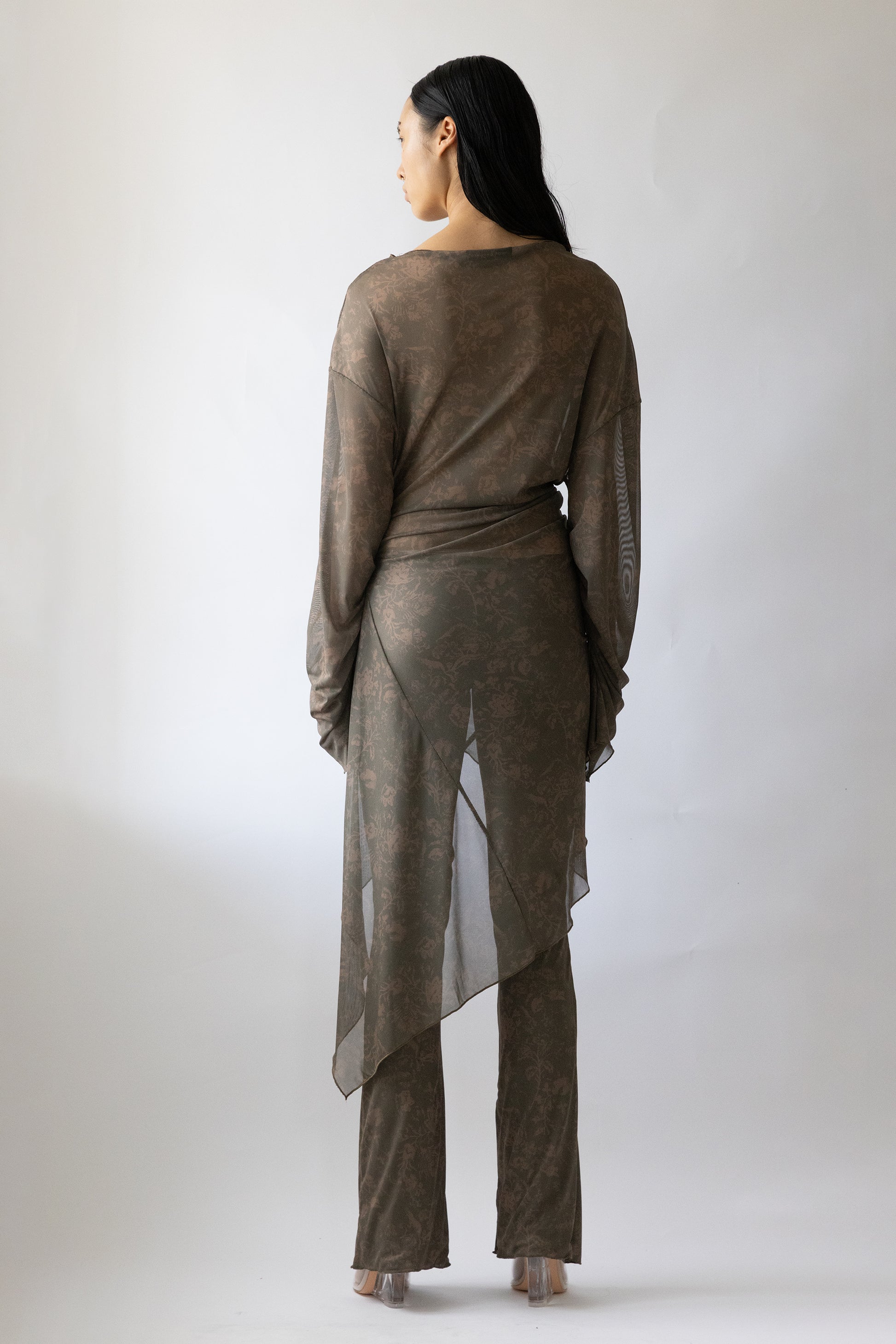 Oversized Draped Twisted Dress Khaki/Beige - Jade Cropper