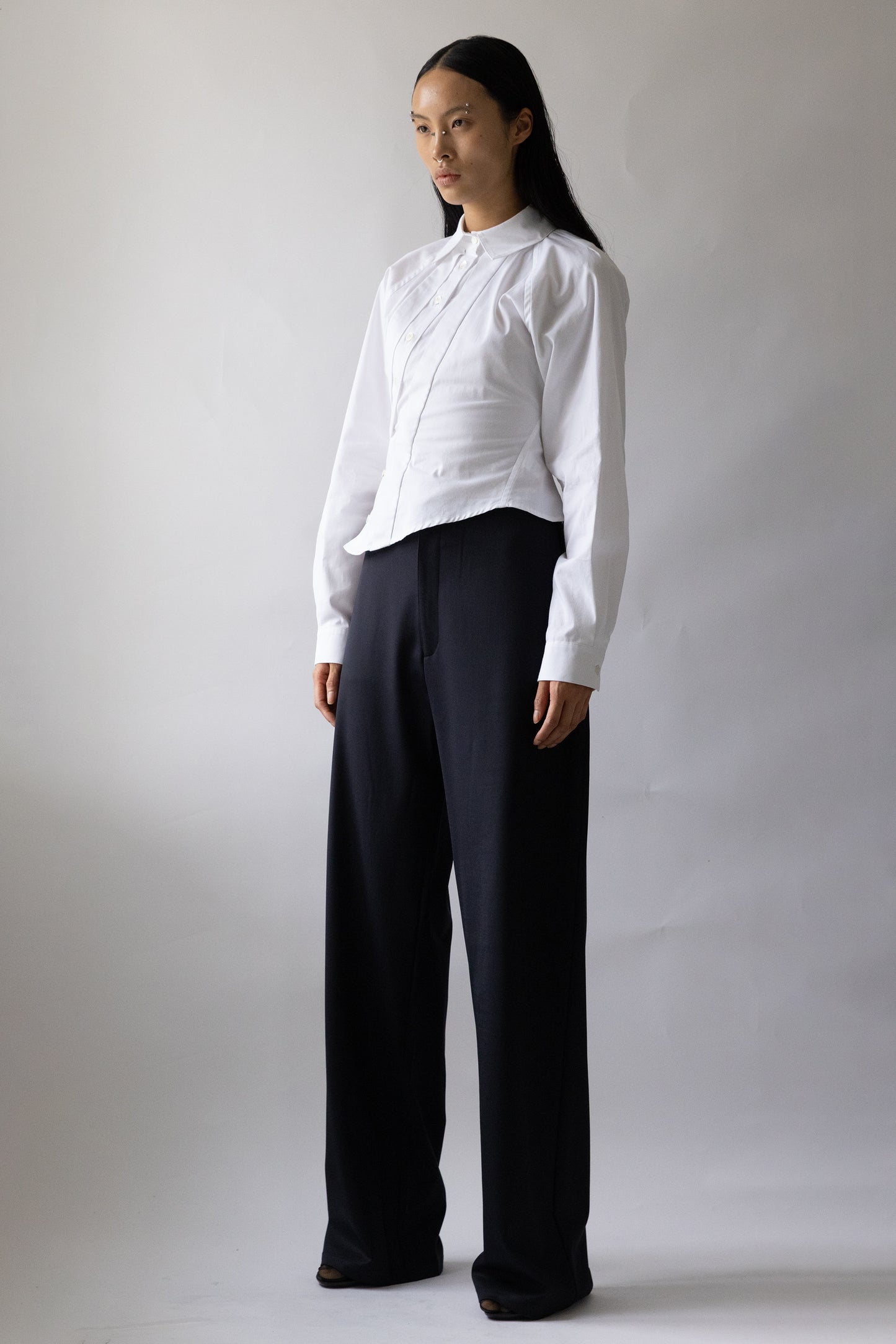 Asymmetric Shirt White - Jade Cropper