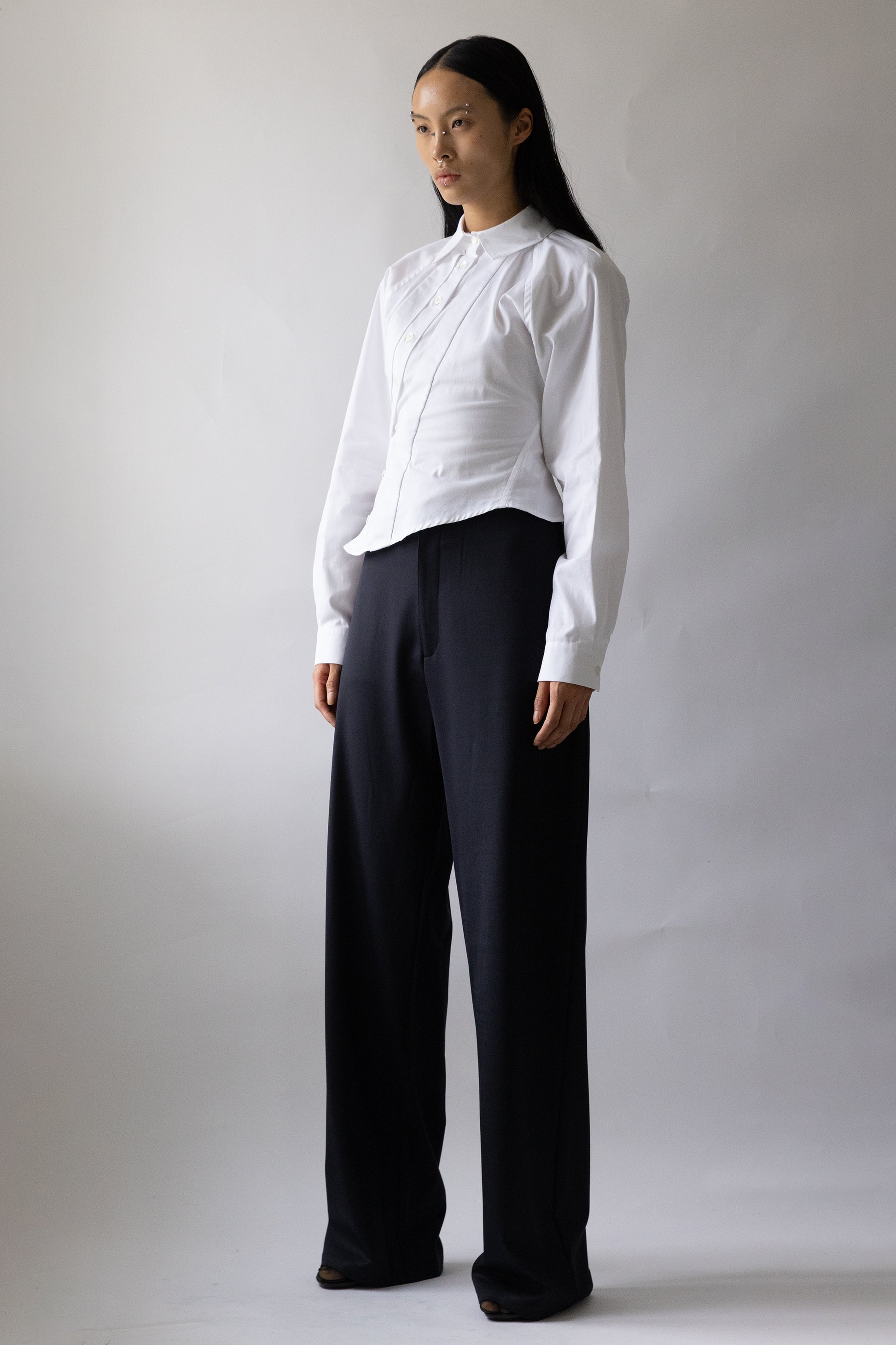 Asymmetric Shirt White - Jade Cropper