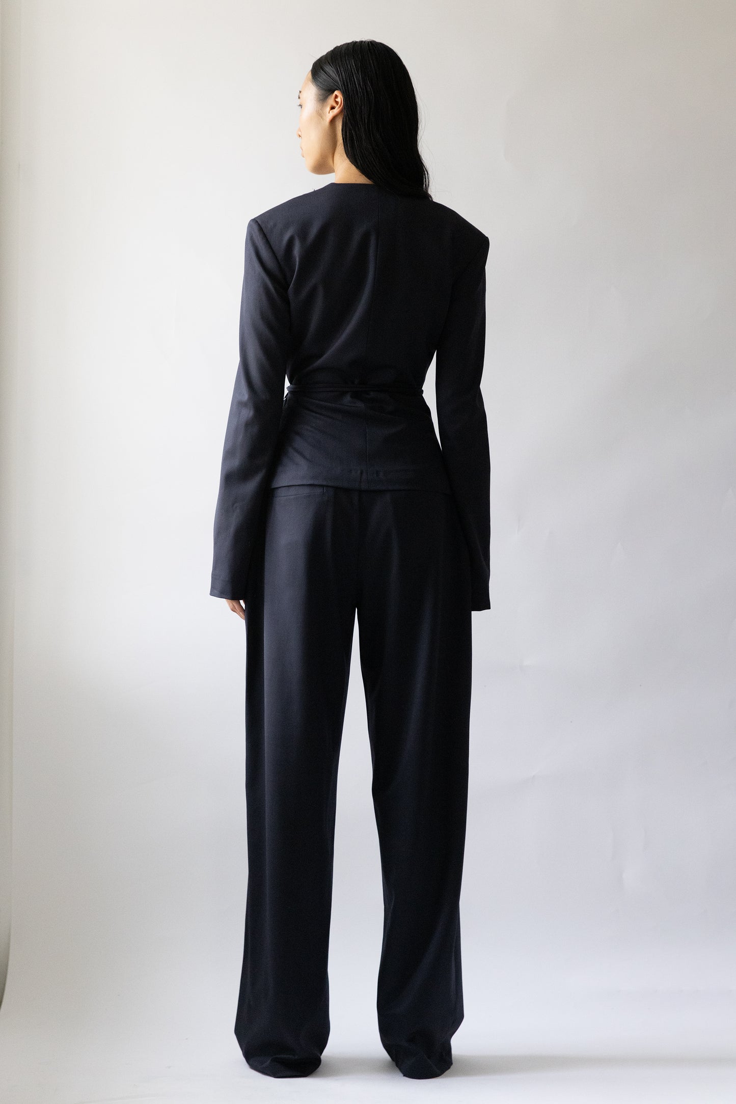 Raw Hem Suit Trousers Dark Navy - Jade Cropper