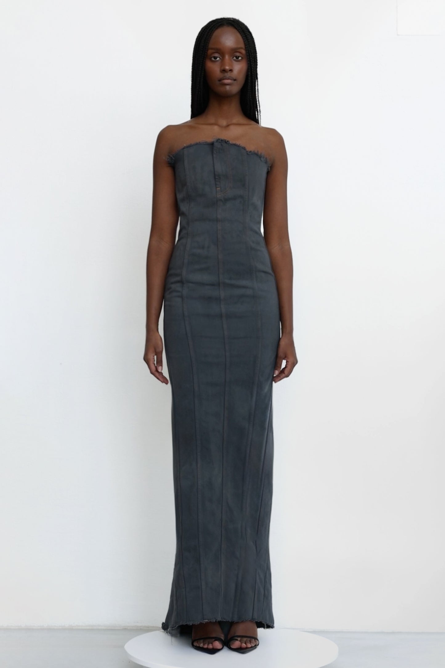 Denim Dress With Trail - Jade Cropper