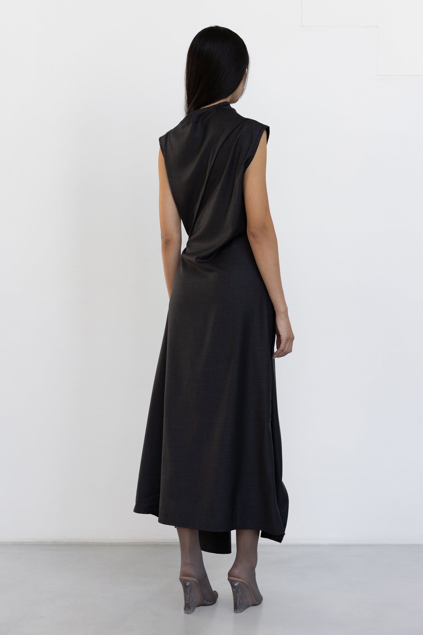 Asymmetric Suit Dress With Open Back