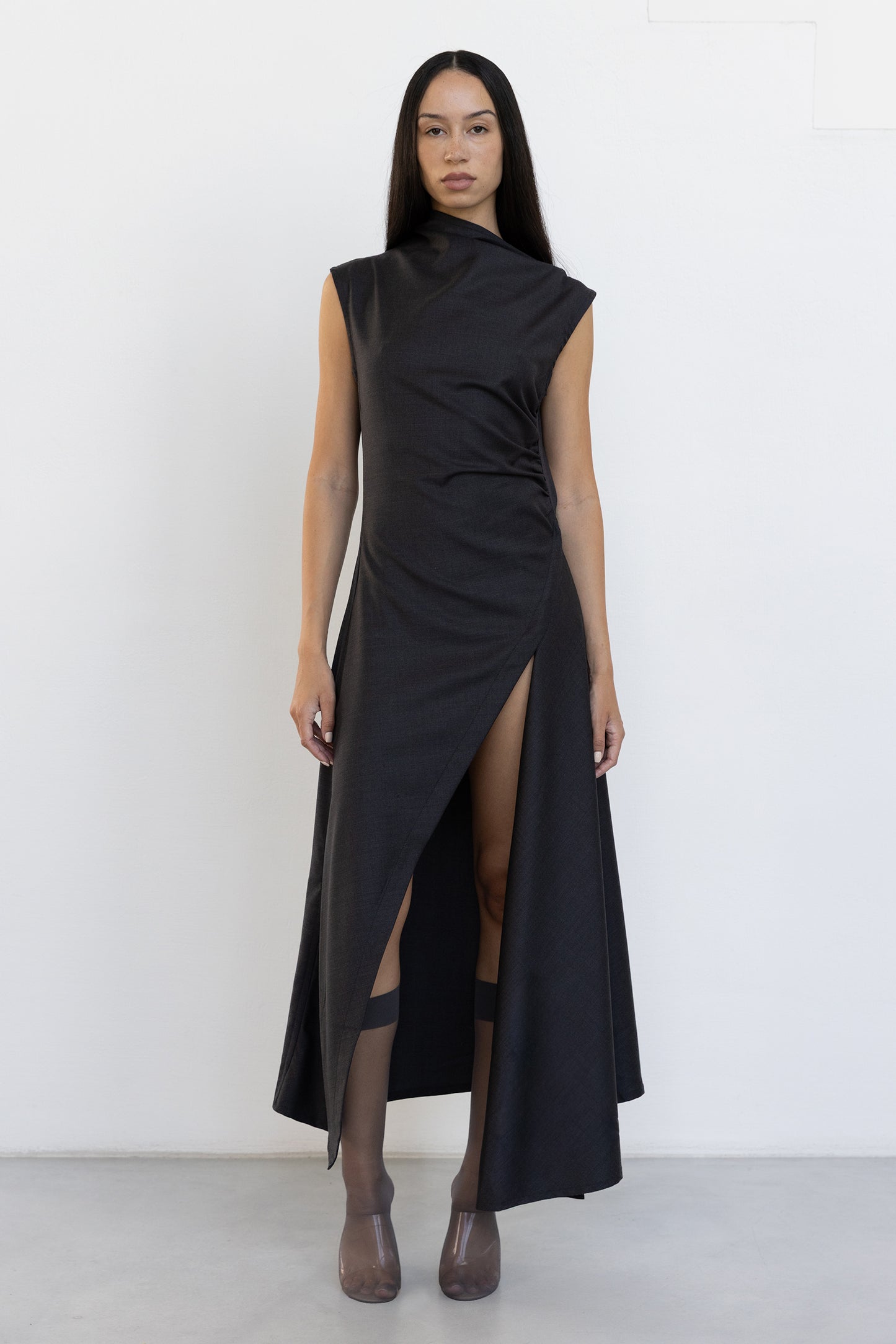 Asymmetric Suit Dress With Open Back