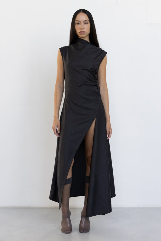 Asymmetric Suit Dress With Open Back