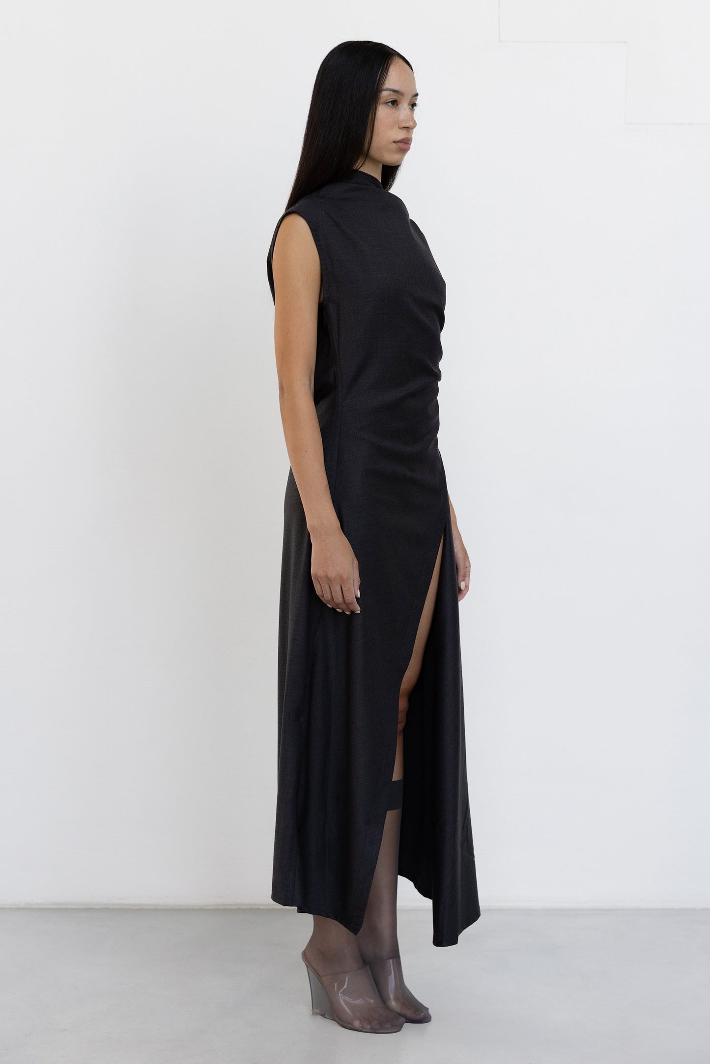 Asymmetric Suit Dress With Open Back