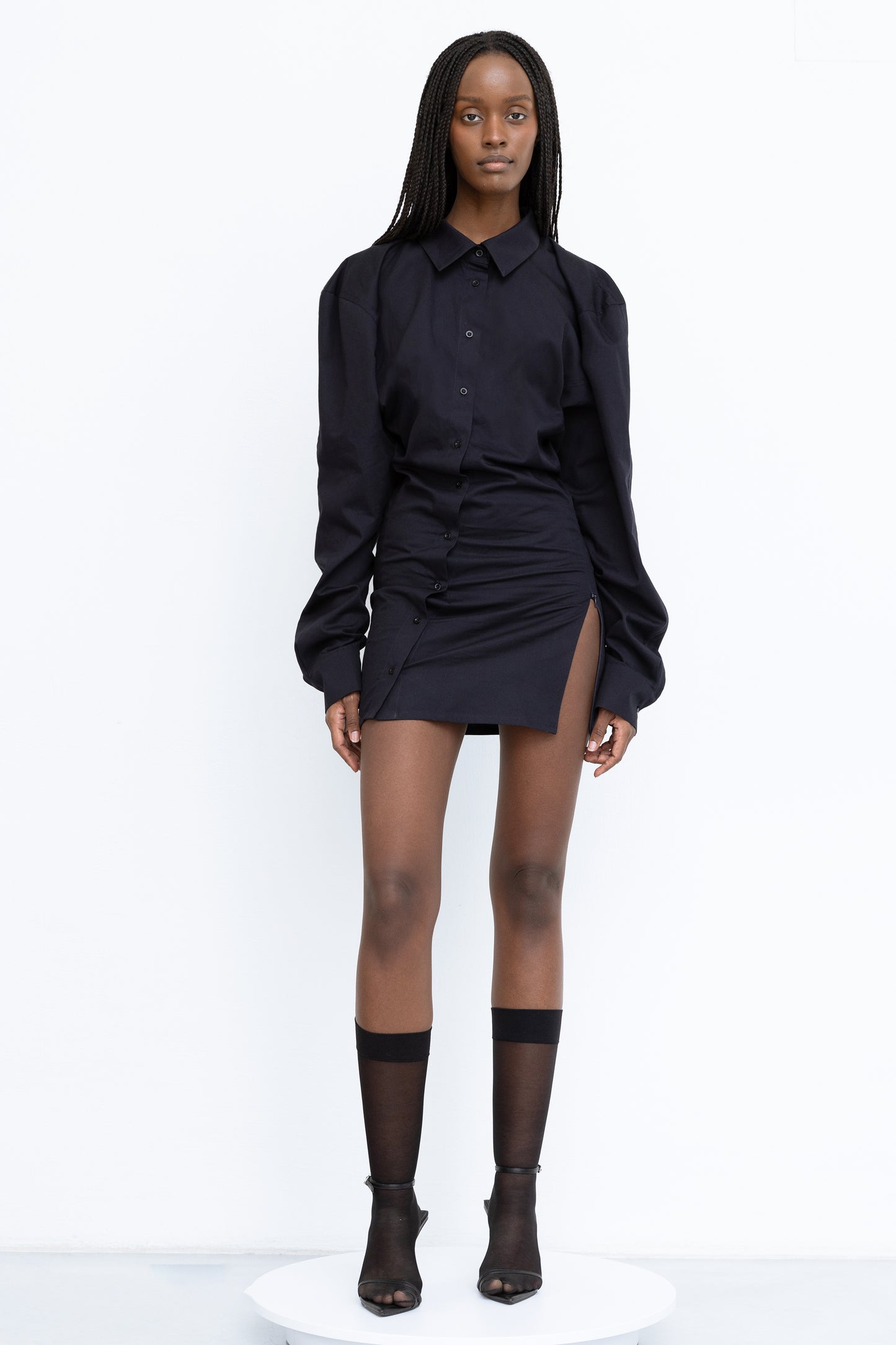 Asymmetric Shirt-Dress