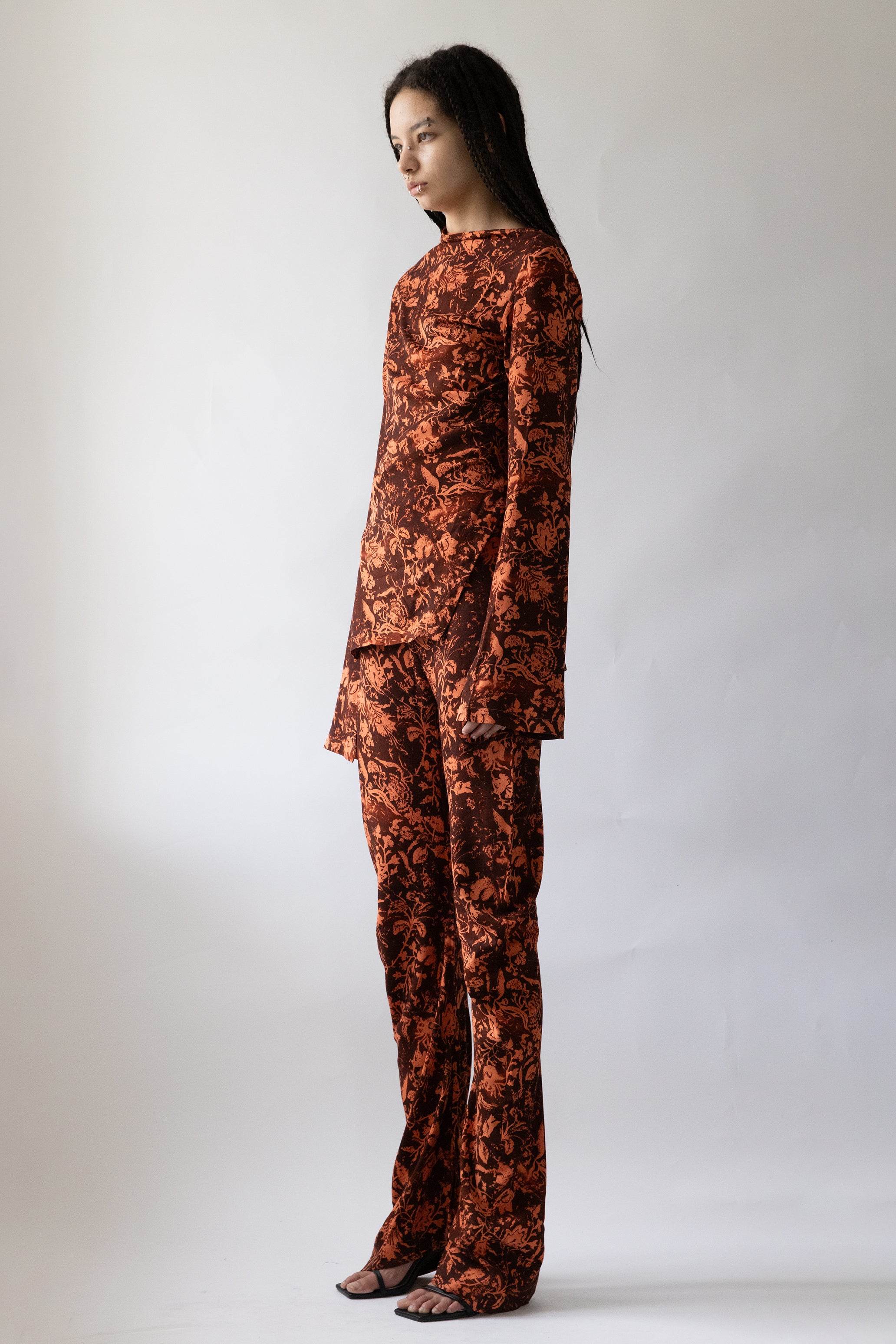 Printed Twisted Trousers