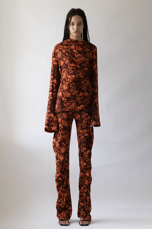 Printed Twisted Trousers - Jade Cropper