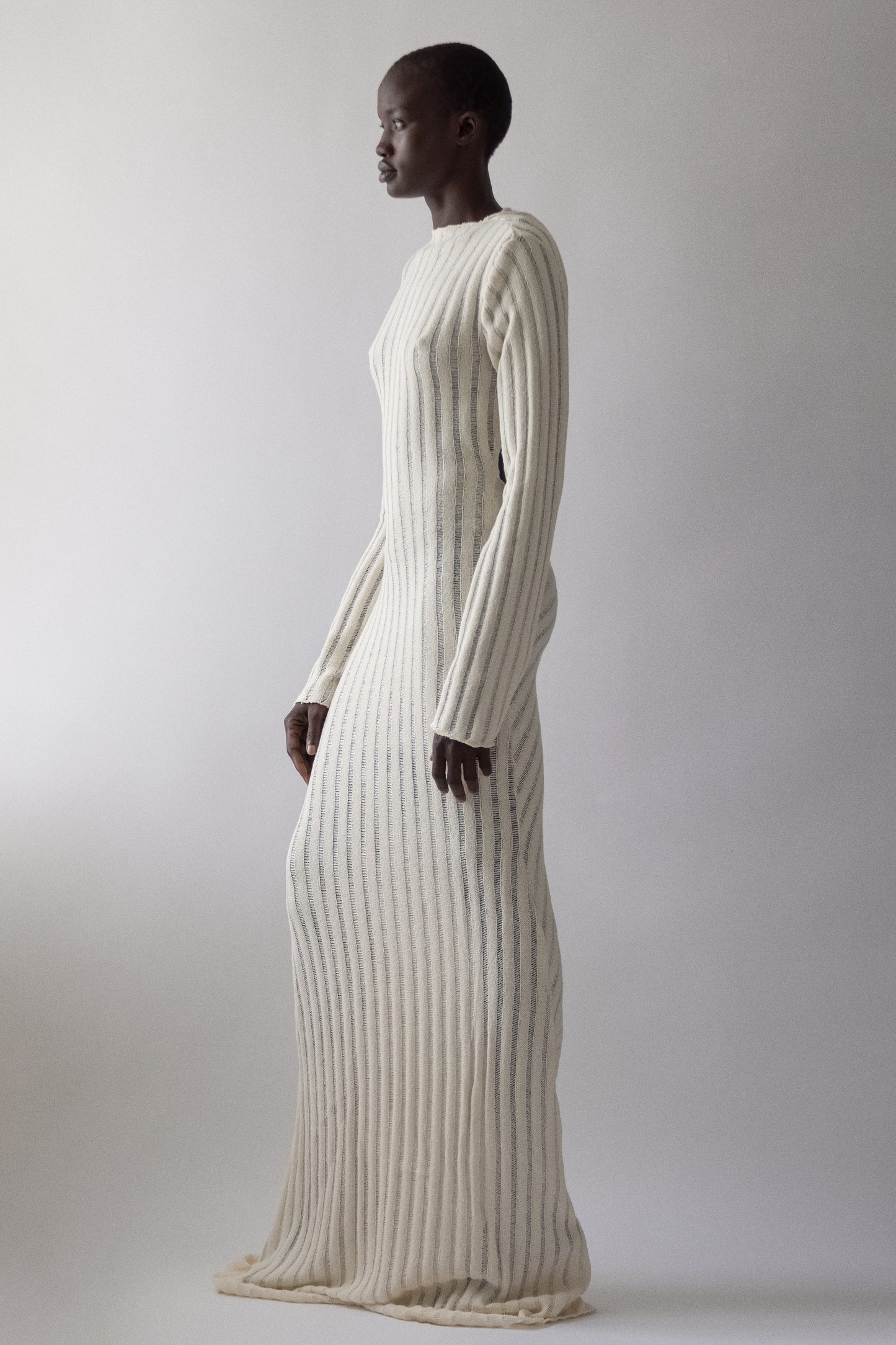 Knitted Maxi Dress With Open Back