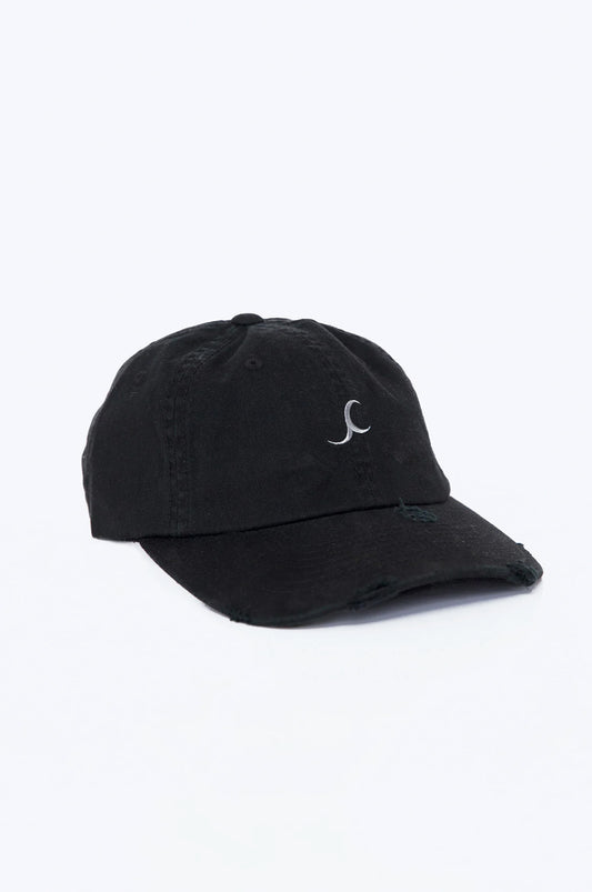 Distressed logo cap